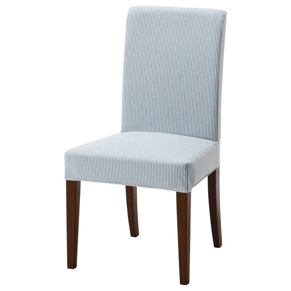 Стул ХЕНРИКСДАЛЬ, коричневый, Ремваллен синий/белый - фото 1