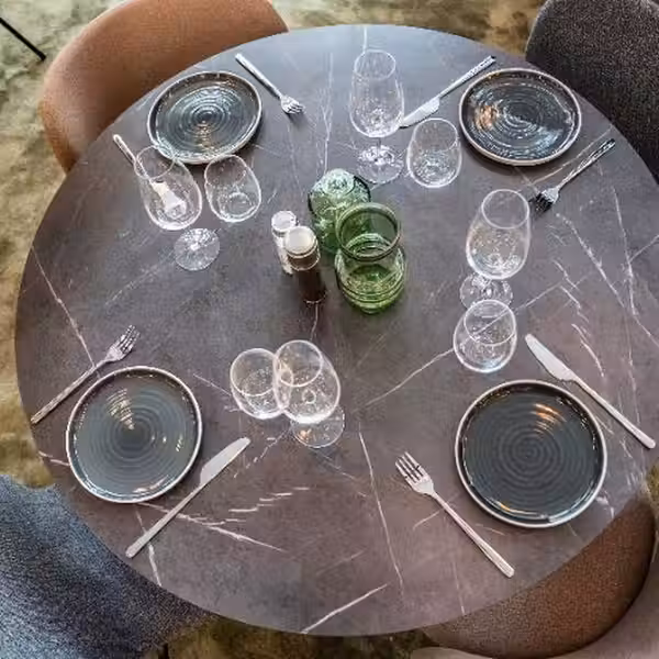 MARIEDAMM Стол - чёрный под мрамор 105 см - фото 4