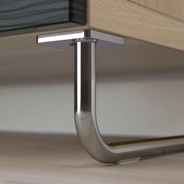 Комбинация для хранения с дверцами, под беленый дуб, лаксвикен/суларп черный 120x40x74 см IKEA БЕСТО 892.670.67 - схема-чертеж с размерами