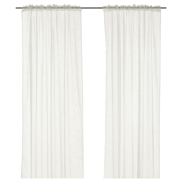 Гардины, 1 пара МОСИППА, белый (145x270 см) - схема-чертеж с размерами