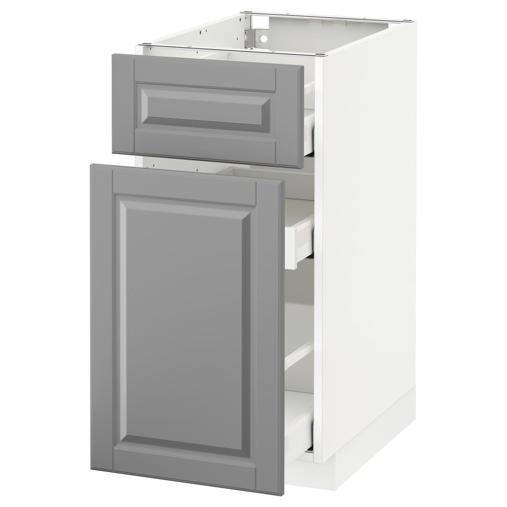 Напольный шкаф, выдвижной секцией, ящик МЕТОД / МАКСИМЕРА, белый, Будбин серый - схема-чертеж с размерами