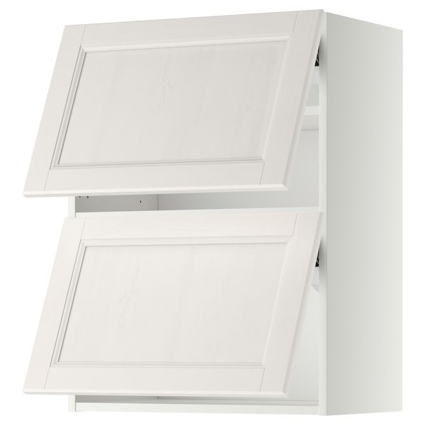 Навесной шкаф, 2 дверцы, горизонтальный МЕТОД, белый, Лаксарби белый - схема-чертеж с размерами