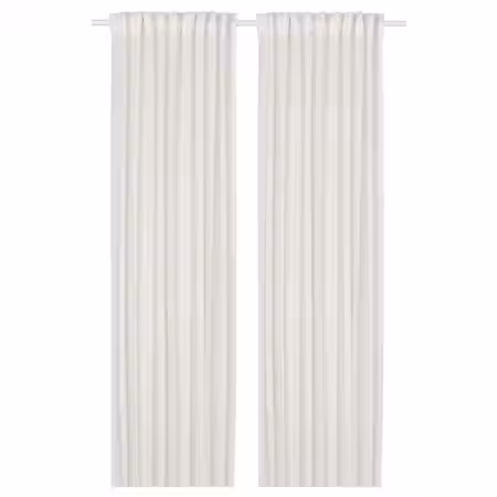 HÄLLEBRÄCKA ХЭЛЛЕБРЭККА Гардины, 2 шт. - белый/с лентой 145x300 см