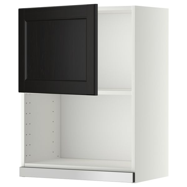 Навесной шкаф для СВЧ-печи МЕТОД, белый, Лаксарби черно-коричневый - схема-чертеж с размерами