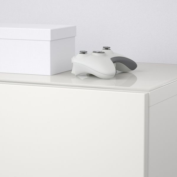 Шкаф для ТВ, комбинированный, стекляные дверцы, белый/Сельсвикен глянцевый, белый матовое стекло 300x40x230 см IKEA BESTÅ БЕСТО - фото 1