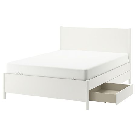 TONSTAD Каркас кровати с ящиками - белый с оттенком/Lönset 160x200 см