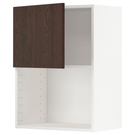 Навесной шкаф для СВЧ-печи, белый/Синарп коричневый 60x80 см IKEA METOD МЕТОД 794.049.89