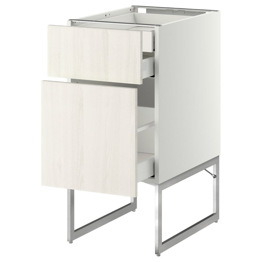 Напольный шкаф 2 фронтальных панели, 2 нижних,1 встроенный ящик МЕТОД / МАКСИМЕРА, белый, Росдаль белый - схема-чертеж с размерами