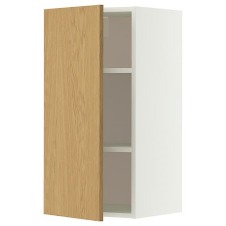 METOD Навесной шкаф с полками - белый/Sinarp дубовый шпон 40x80 см