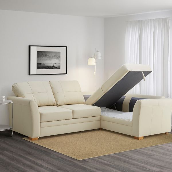 Угловой диван-кровать c модулем для хран, пр, Глосе/Бумстад бежевый IKEA GESSBERG ГЕССБЕРГ 503.777.45 - фото 3