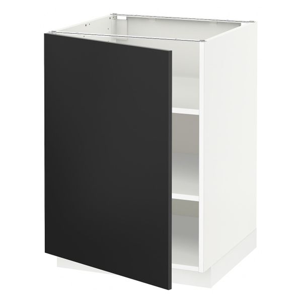 Напольный шкаф с полками, белый/Юдевалла антрацит 60x60 см IKEA METOD МЕТОД 592.403.57 - схема-чертеж с размерами