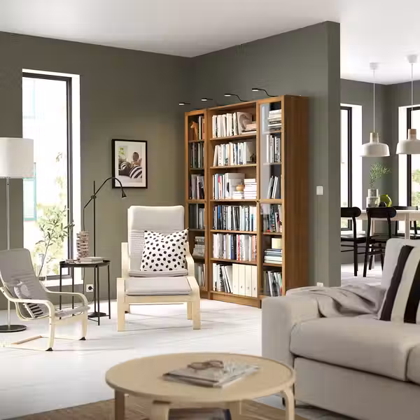 BILLY / OXBERG Стеллаж комбинация/стекл дверцы - фото 3