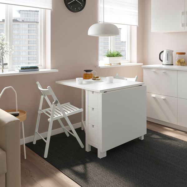 Стол и 2 складных стула, 26, 89, 152 см, белый, белый IKEA TERJE ТЕРЬЕ, NORDEN НОРДЕН 094.415.32 - фото 3