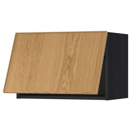 Горизонтальный навесной шкаф МЕТОД, черный, Экестад дуб
