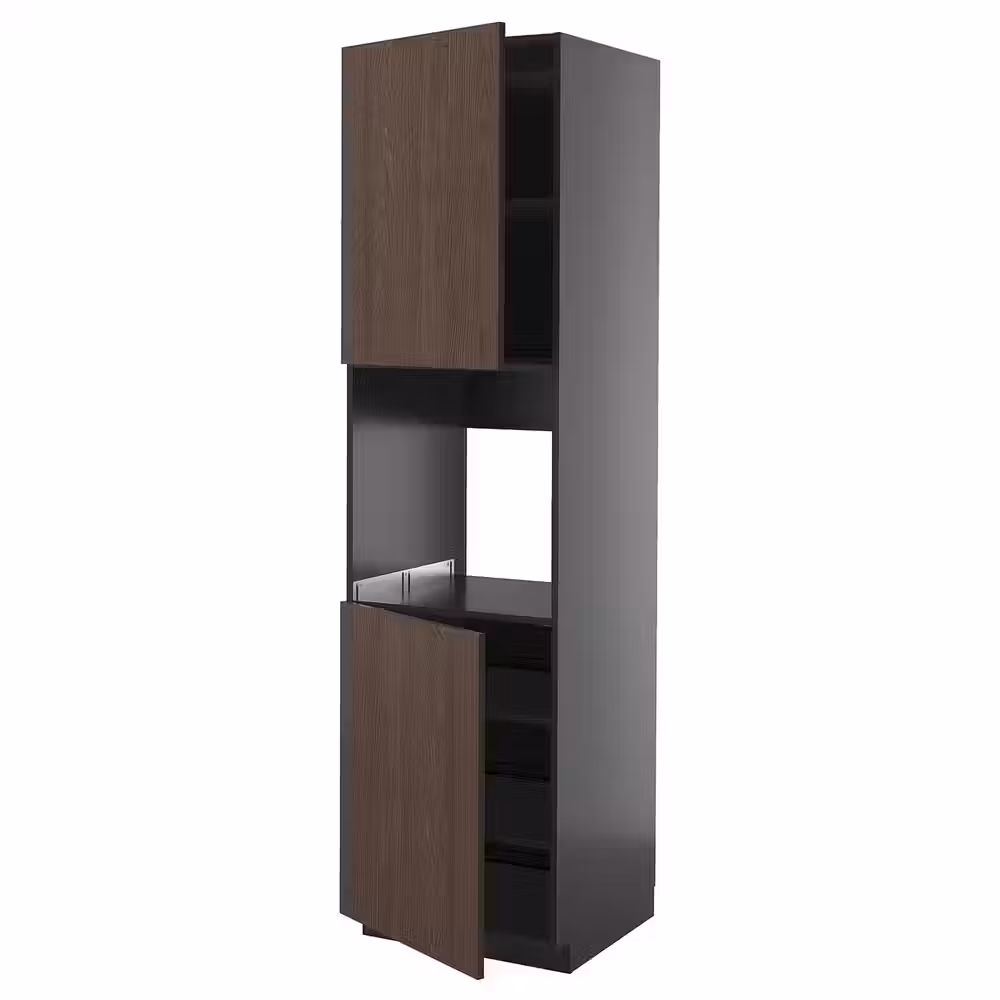 METOD Высок шкаф д/духовки/2дверцы/полки - фото 1