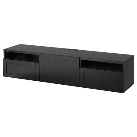 Тумба под ТВ, Ханвикен черно-коричневый, 180x40x38 см IKEA БЕСТО 492.818.95