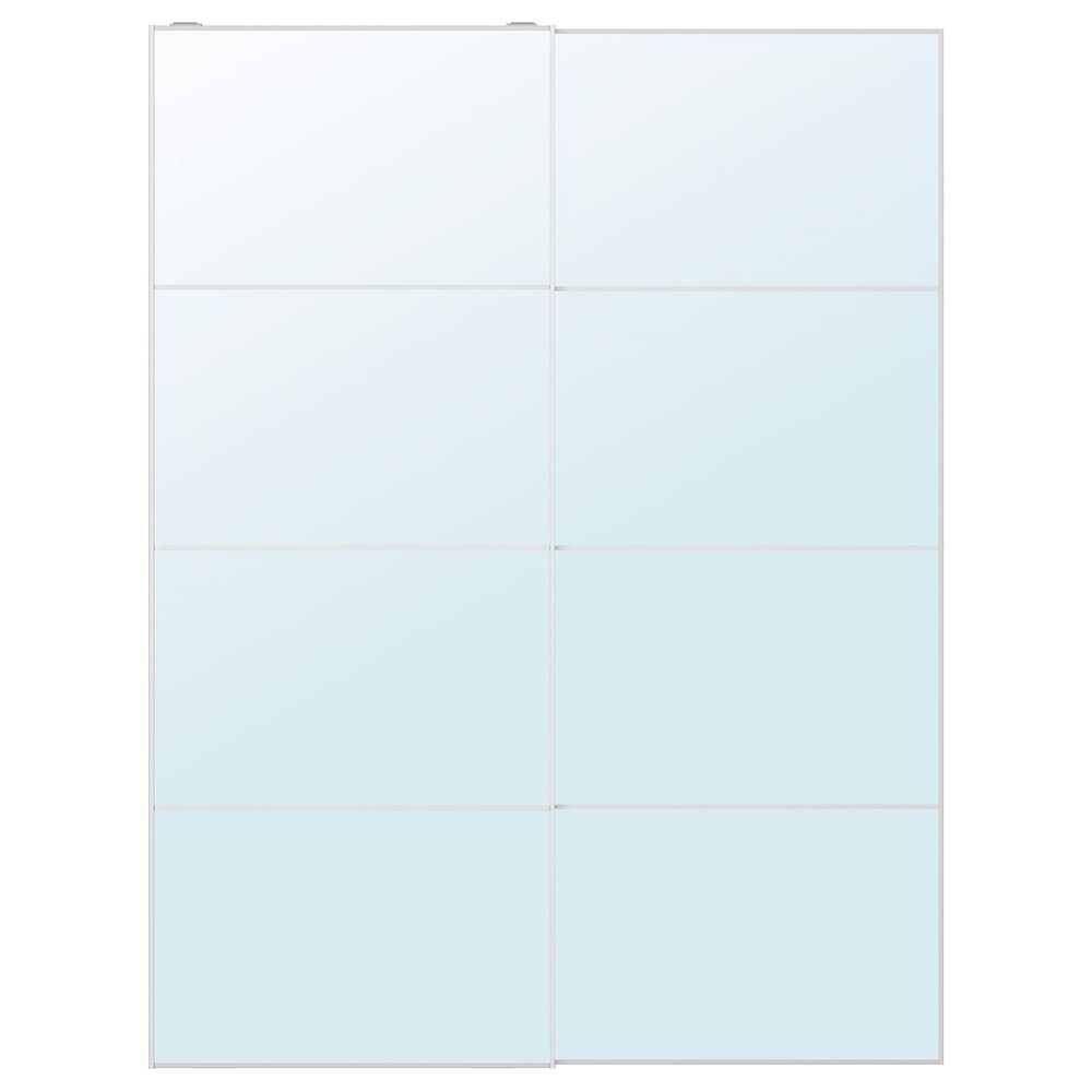 Пара раздвижных дверей, зеркальное стекло 150x201 см IKEA AULI АУЛИ 193.111.63 - фото 1