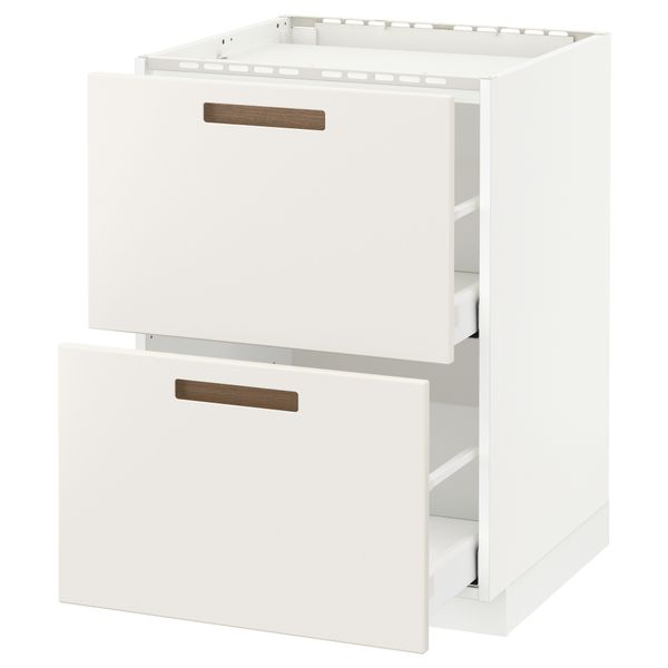 Напольный шкаф, 2 фронтальных панели, 3 ящика МЕТОД / МАКСИМЕРА, белый, Мэрста белый - схема-чертеж с размерами