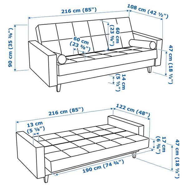 3-местный диван-кровать, Книса светло-серый IKEA ASKESTA АСКЕСТА 804.508.00 - фото 8