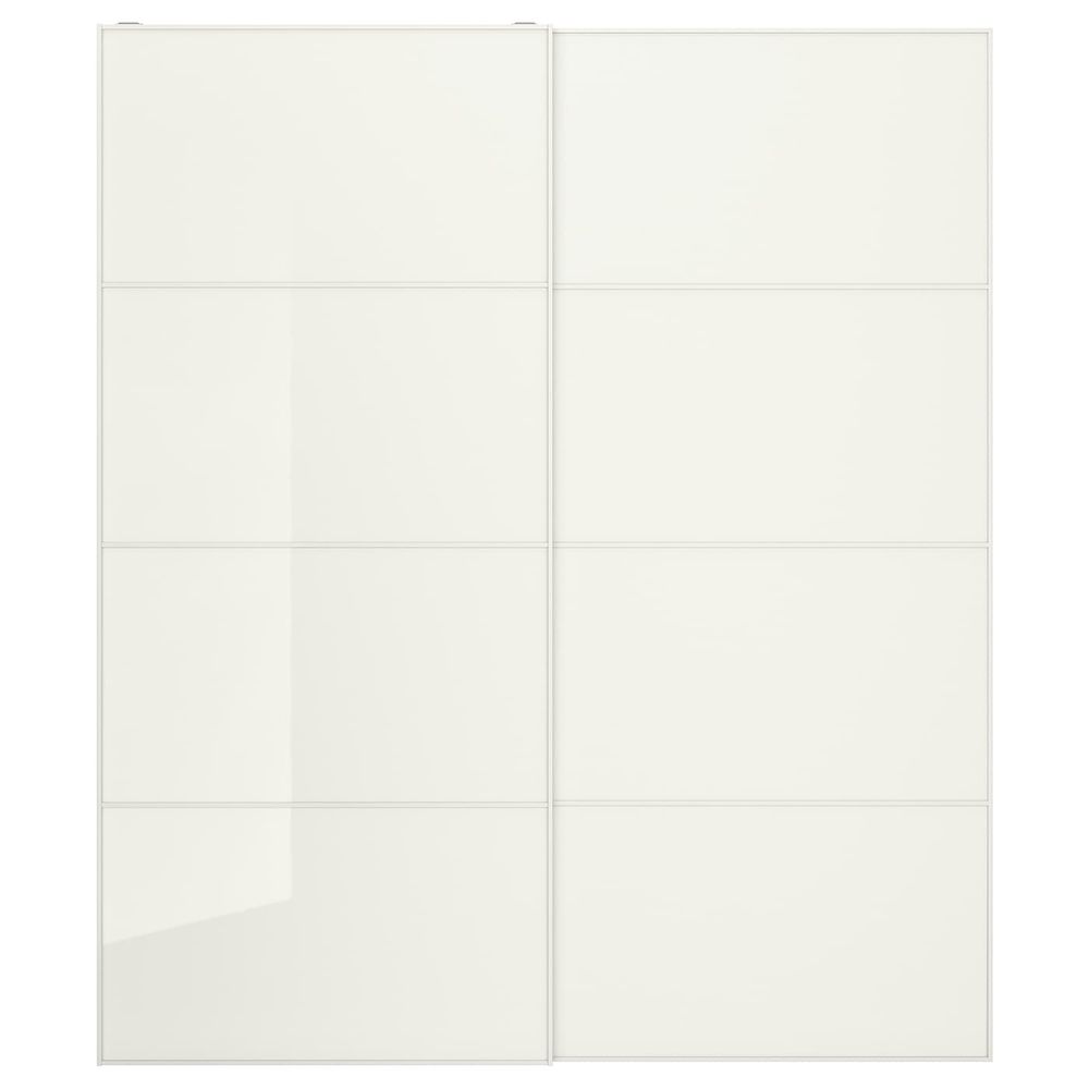 Пара раздвижных дверей, белое стекло 200x236 см IKEA FÄRVIK ФЭРВИК 593.116.27 - фото 1