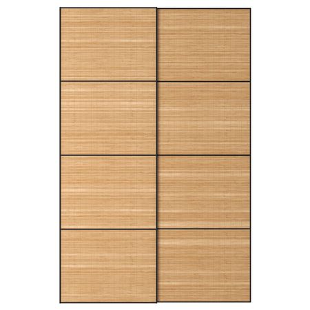 Пара раздвижных дверей, темный бамбук 150x236 см IKEA FJELLHAMAR ФЬЕЛЬХАМАР 493.114.73