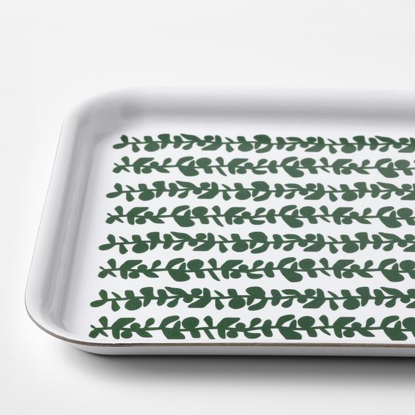Поднос, с рисунком/зеленый 20x28 см IKEA VINTERSNÖ ВИНТЕРСНЁ 305.110.52 - фото 3