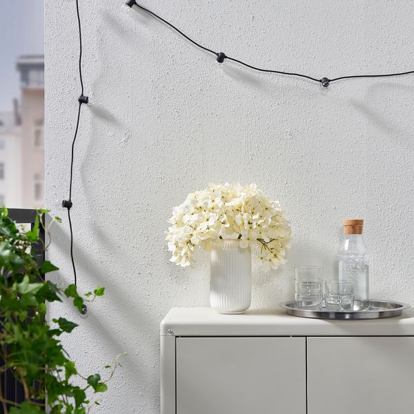 Цветок искусственный, 76 см, для дома, улицы Гидрангея, белый с оттенком IKEA SMYCKA СМИККА 205.380.28 - схема-чертеж с размерами