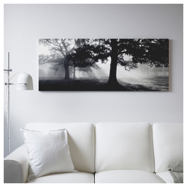 Картина с рамой БЬЁРКСТА, Лесная поляна II, цвет алюминия (140x56 см) - фото 3