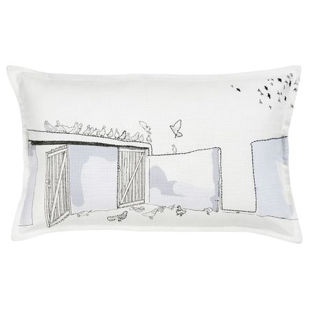 Чехол на подушку, белый сиреневый/ручная работа 65x40 см IKEA LOKALT ЛОКАЛЬТ 304.994.94