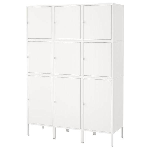 Комбинация для хранения с дверцами, белый 135x47x192 см IKEA HÄLLAN ХЭЛЛАН 992.766.84 - фото 1
