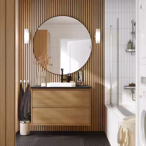 ÄNGSJÖN ЭНГШЁН / BACKSJÖN БАККШЁН Шкаф с ящиками/раковина/смеситель - фото 2