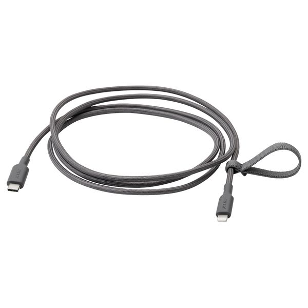 Кабель USB-C–lightning, темно-серый, 1.5 м IKEA LILLÅNGEN ЛИЛЛОНГЕНHULT ЛИЛЛЬХУЛЬТ 605.281.45 - фото 2