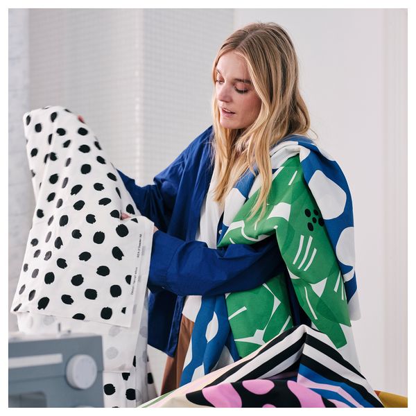 Отрез ткани, белый, черный, 150x300 см IKEA SANDLUSERN 405.798.24 - фото 6