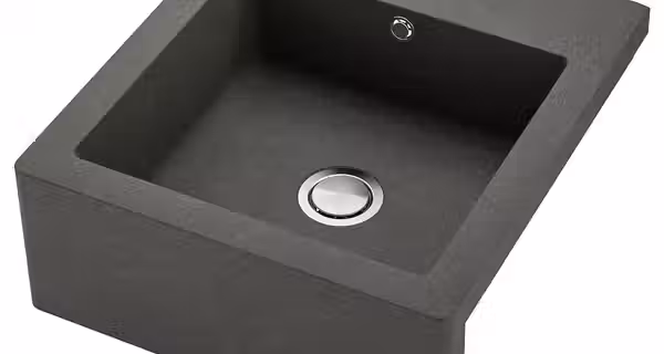 TALLSJÖN ТАЛЛШЁН Мойка с видимой фронтальной стенкой - темно-серый/под камень 60x65 см