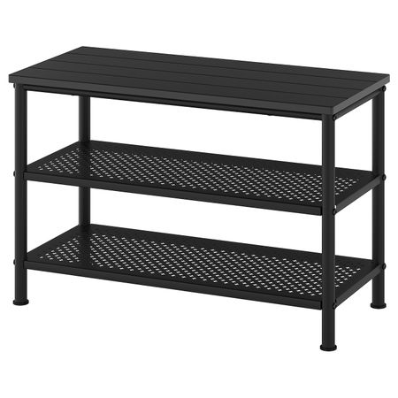 Скамья с полкой для обуви, черный 79x35x52 см IKEA PINNIG ПИННИГ 503.756.85