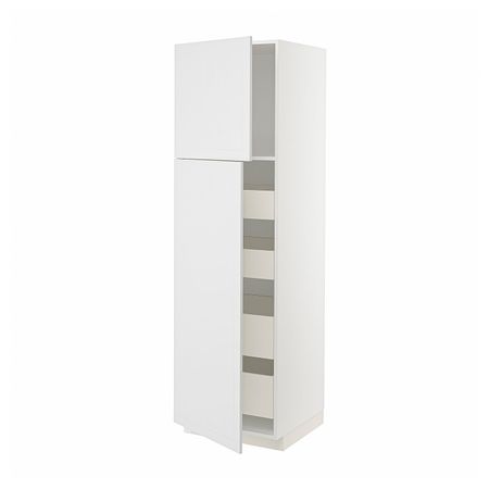 Высокий шкаф/2дверцы/4ящика, белый/Стенсунд белый 60x60x200 см IKEA METOD МЕТОД / MAXIMERA МАКСИМЕРА 194.098.62