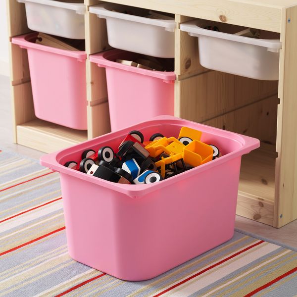 Комбинация для/хранения+контейнеры, светлая беленая сосна белый, розовый 94x44x52 см IKEA ТРУФАСТ 292.223.88 - схема-чертеж с размерами