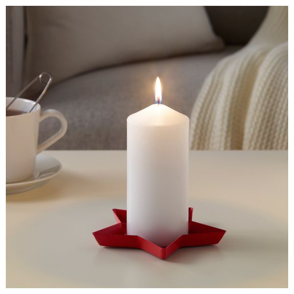 Тарелка для свечи ВИНТЕР 2018, звезда, красный (15 см) - схема-чертеж с размерами