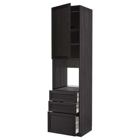 Высокий шкаф для духовки, дверь, 3 ящика, 60x60x240 cm IKEA METOD МЕТОД, MAXIMERA МАКСИМЕРА 594.687.03