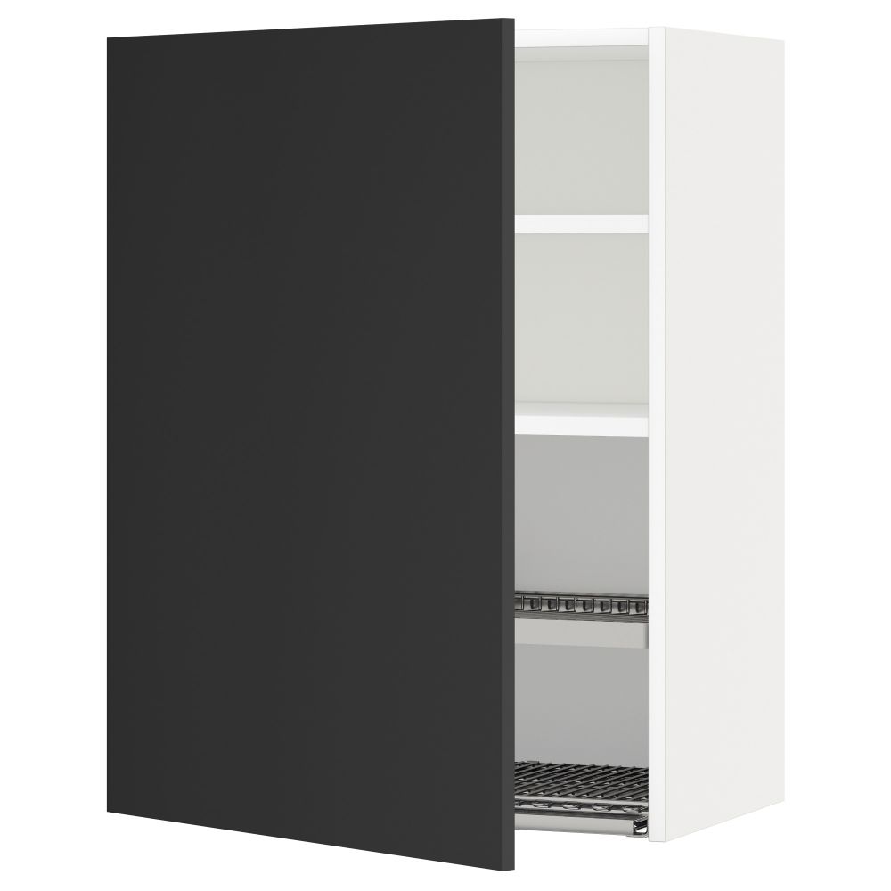 Шкаф навесной с сушкой МЕТОД, белый, Юдевалла антрацит - схема-чертеж с размерами