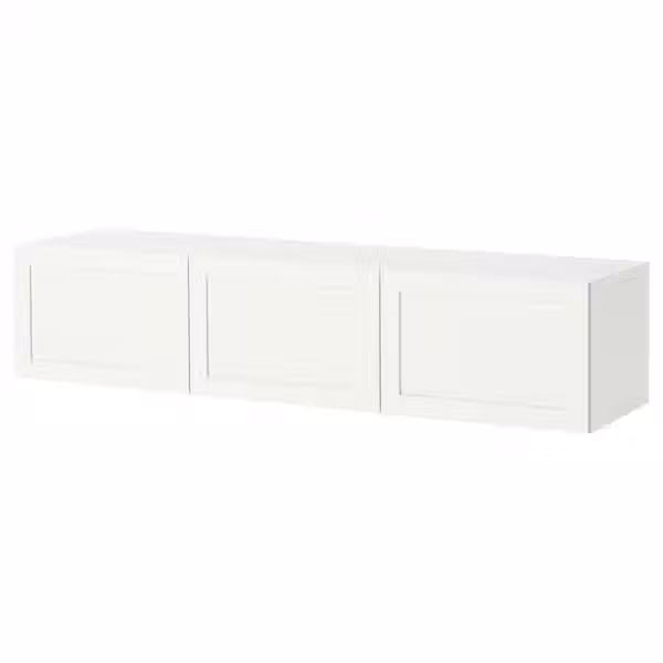 BESTÅ Тумба под ТВ, с дверцами - белый/пипмакаре белый 180x42x38 см - фото 1