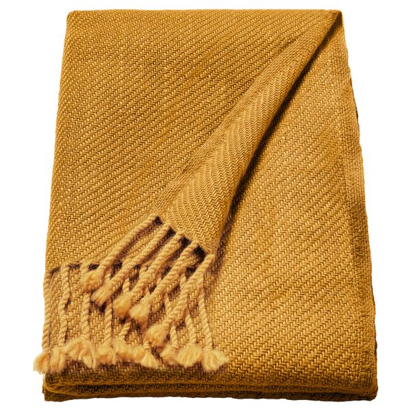 Плед, желтый 60x160 см IKEA OMTÄNKSAM ОМТЭНКСАМ 604.694.57 - фото 1