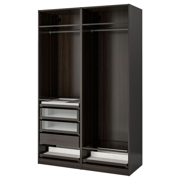 Гардероб, комбинация, черно-коричневый 150x58x236 см IKEA PAX ПАКС 793.856.84 - фото 1