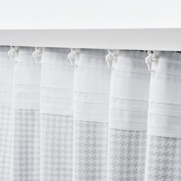 Гардины, 2 шт., белый, темно-серый 145x300 см IKEA ORDENSFLY ОРДЕНСФЛИ 404.250.11 - схема-чертеж с размерами