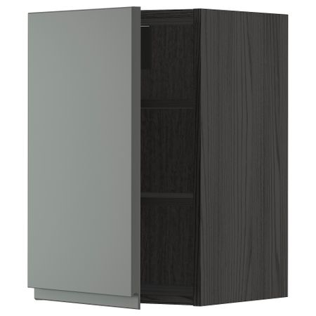 Навесной шкаф с полками, черный, Voxtorp темно-серый, 40x60 см IKEA METOD МЕТОД 094.537.18