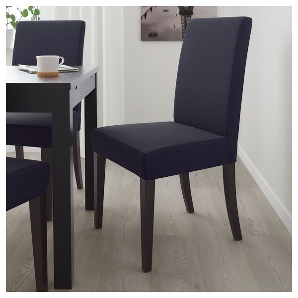 Стул ХЕНРИКСДАЛЬ, коричнево-чёрный, Ванста темно-синий - фото 2