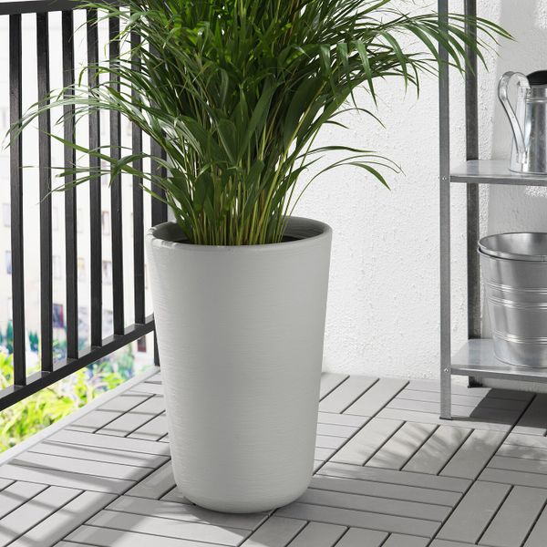 Кашпо, для/дома/улицы, серый 32 см IKEA ОСТЛИГ 504.522.59 - фото 2