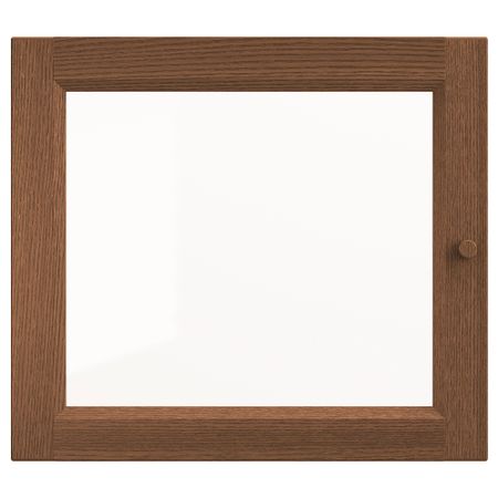 Стеклянная дверь, 40x35 см, коричневый ясеневый шпон IKEA OXBERG ОКСБЕРГ 903.233.69
