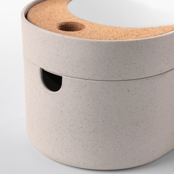 Коробка с зеркальной крышкой, пластик пробка 24x17 см IKEA SAXBORGA САКСБОРГА 403.940.19 - фото 9