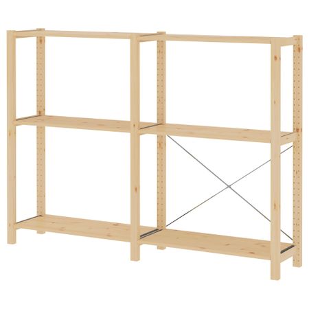 2 секции, полки, 174x30x124 см, сосна IKEA IVAR ИВАР 692.483.48